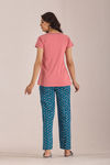 Sweet Moon Knit Cotton Pyjama Set - Black Pastelpeach — thumbnail 2